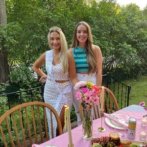 Purple and White Zara Silky Set